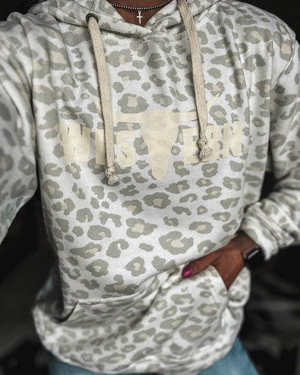 Brand Hoodie - Snowy Leopard