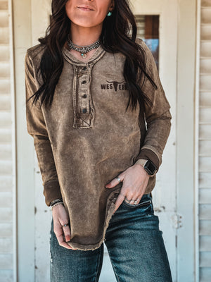 Brand Bozeman Button Longsleeve - Ash Mocha