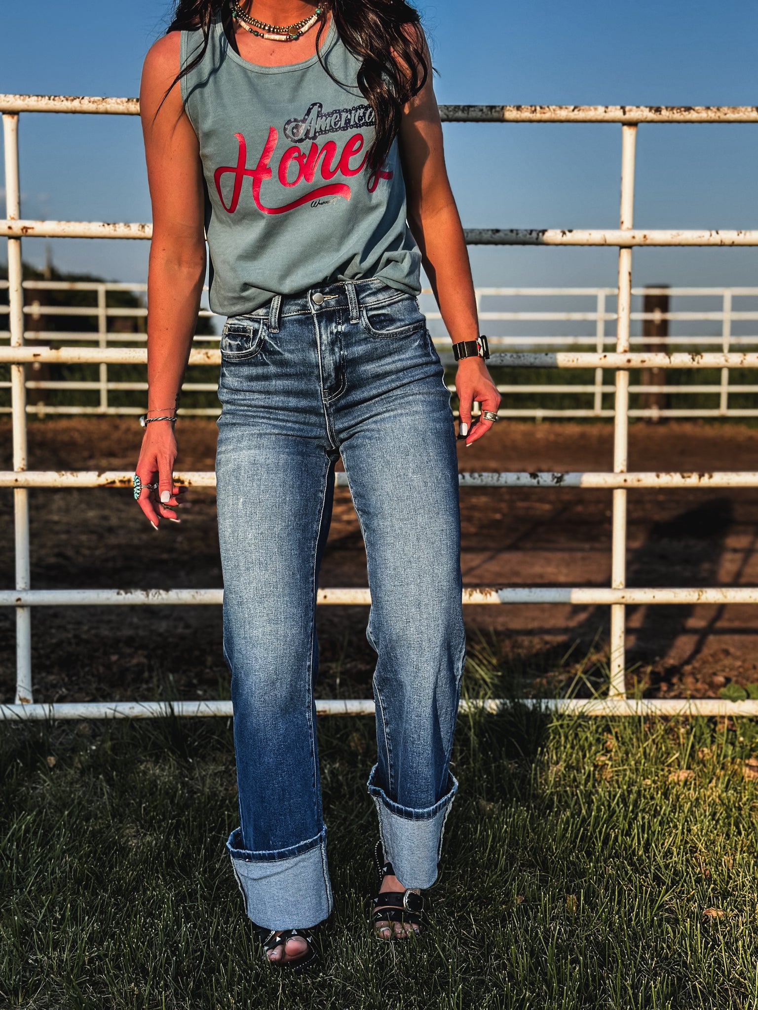 American Honey Tank - Washed Denim