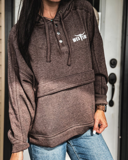 Brand Drifter Snap Pullover - Mocha