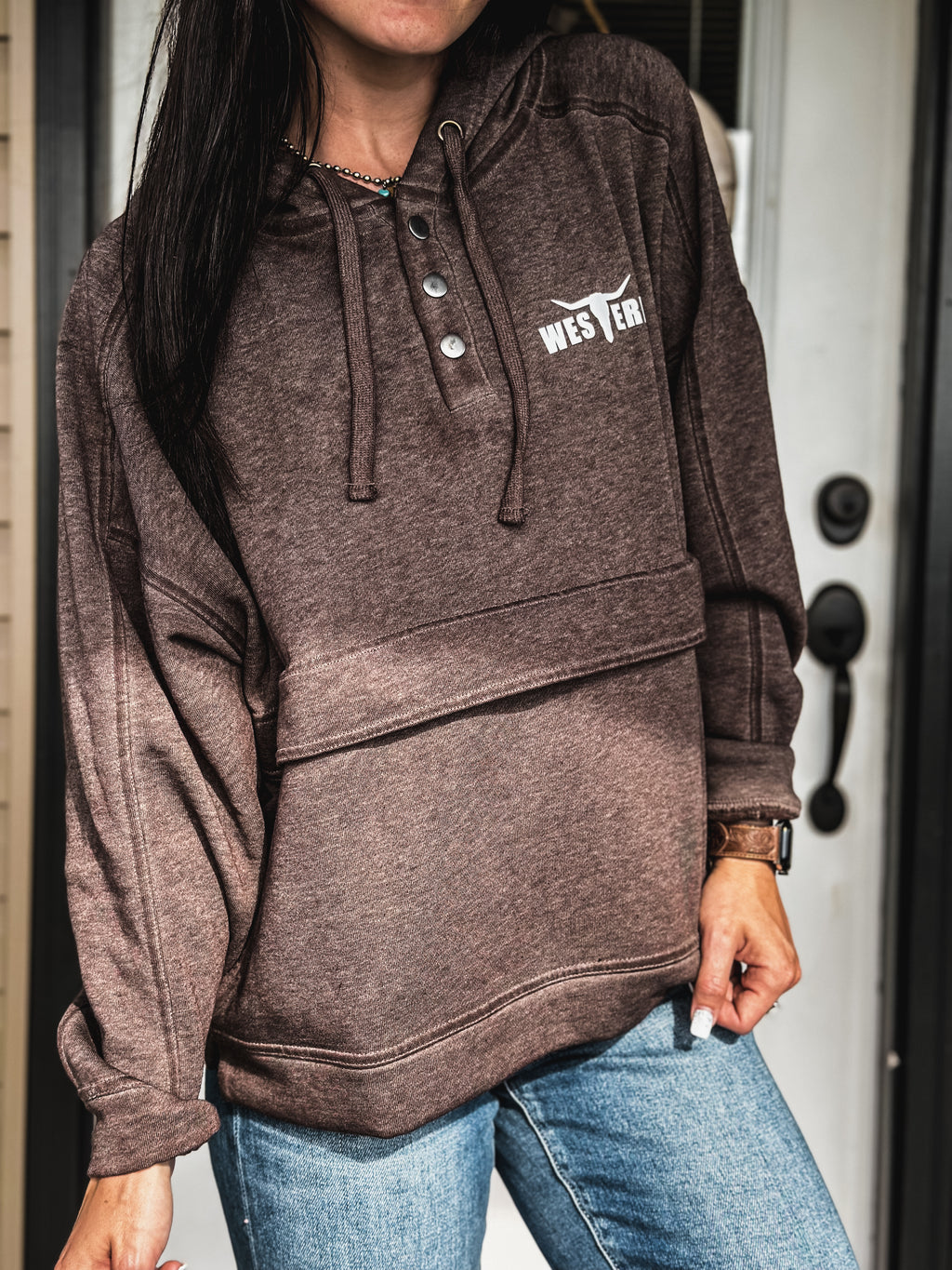 Brand Drifter Snap Pullover - Mocha
