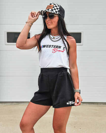 WTB Race Day Cropped Tank - White