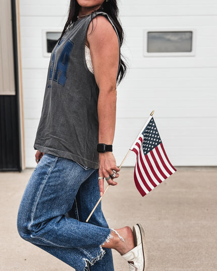 USA [block letters] Muscle Tank
