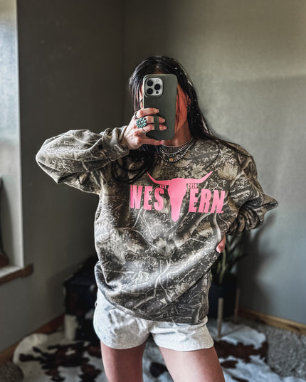 Brand Light Pink *NEW* Logo Crew - Deadwood Camo