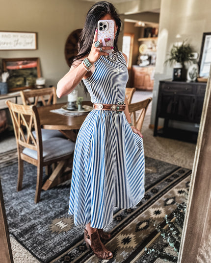 Spring Linen Stripe Dress
