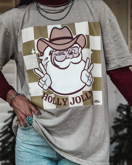 Holly Jolly Oversized T - Mineral Wash Tan