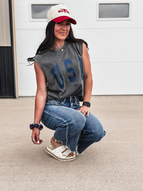 USA [block letters] Muscle Tank