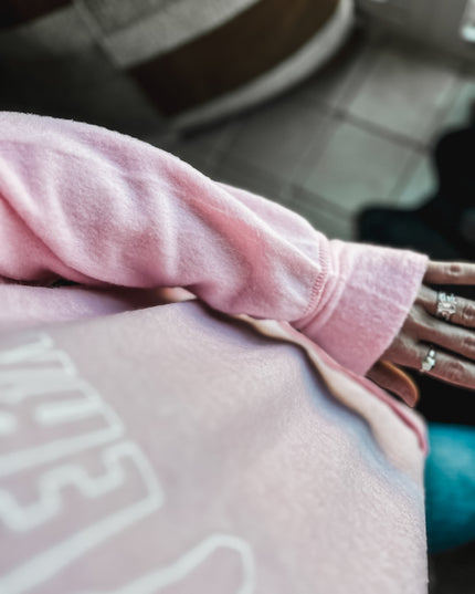 Brand Brushed Crew Sweater - Light Pink