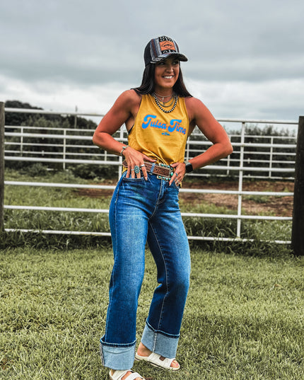 Tulsa Time Cropped Tank - Mustard
