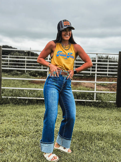 Tulsa Time Cropped Tank - Mustard