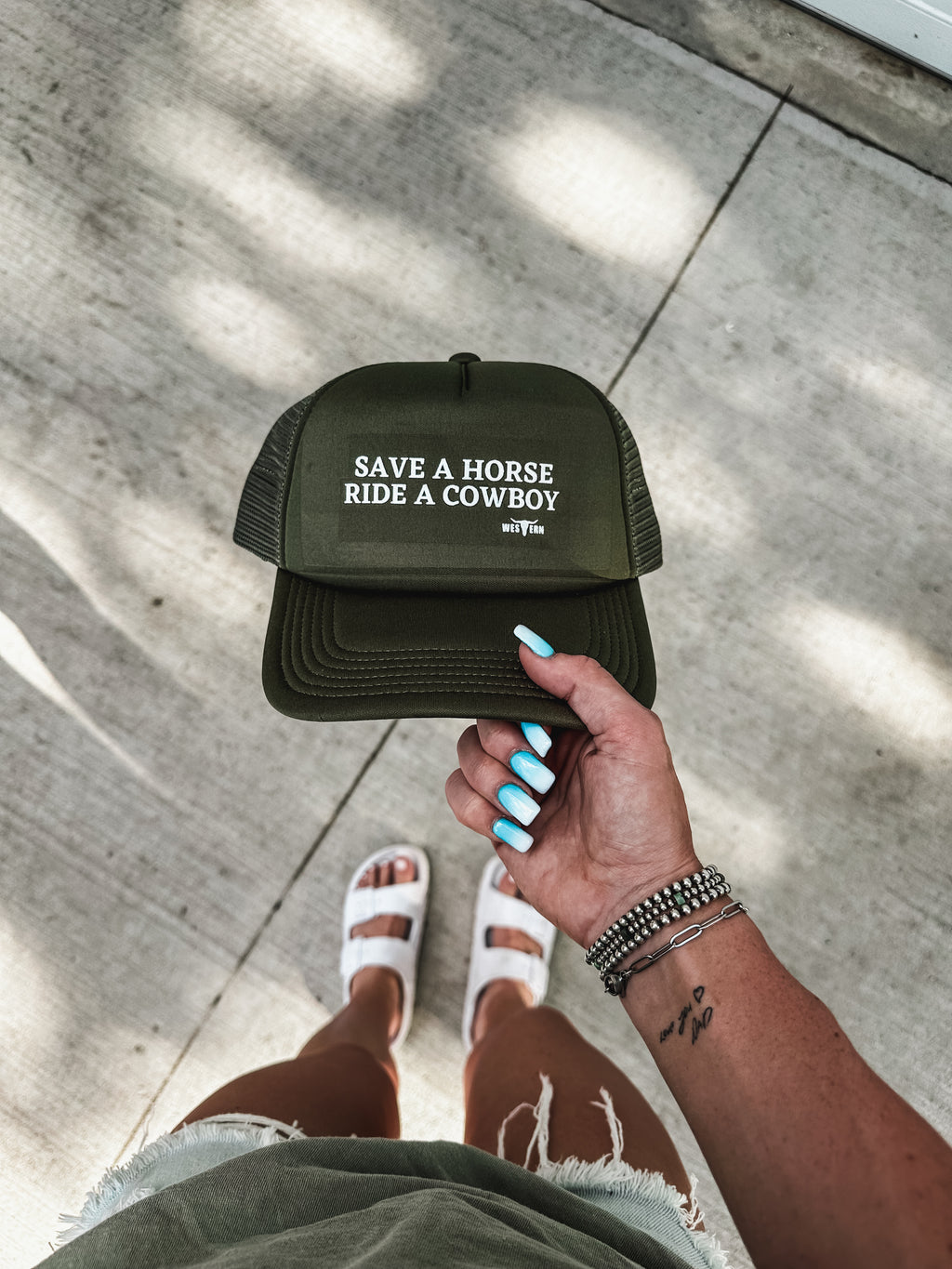 Save a Horse Trucker Hat - Olive