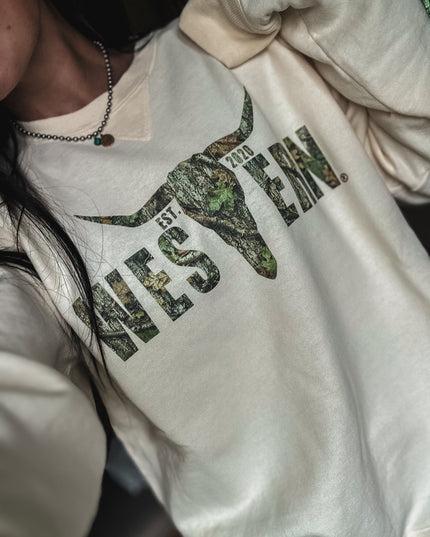 Brand Camo Woods Logo Crew