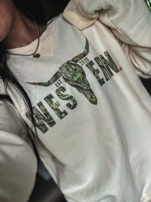 Brand Camo Woods Logo Crew