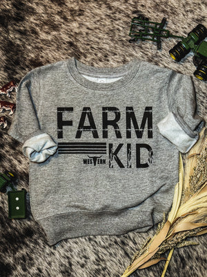 FARM KID Crew Toddler - Grey