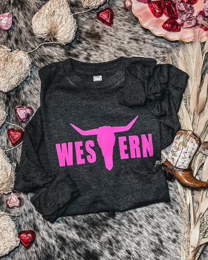 Brand Logo Longsleeve Youth - Pink/Charcoal