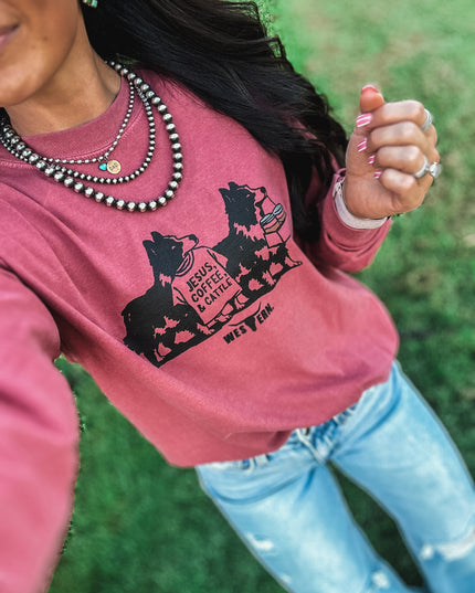 Morning Chores Longsleeve - Crimson