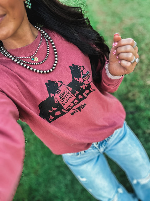 Morning Chores Longsleeve - Crimson