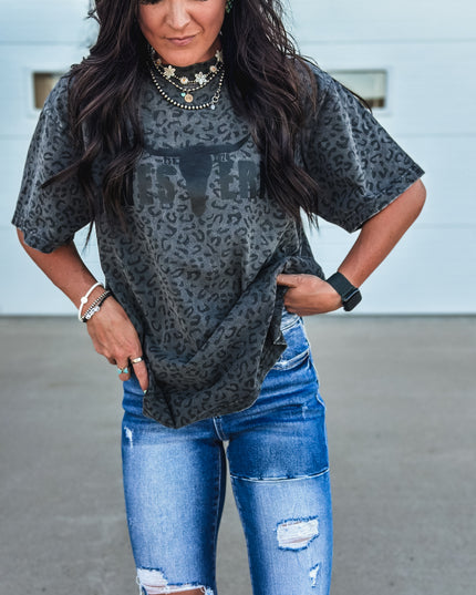 Brand Logo T Vintage Leopard - Black
