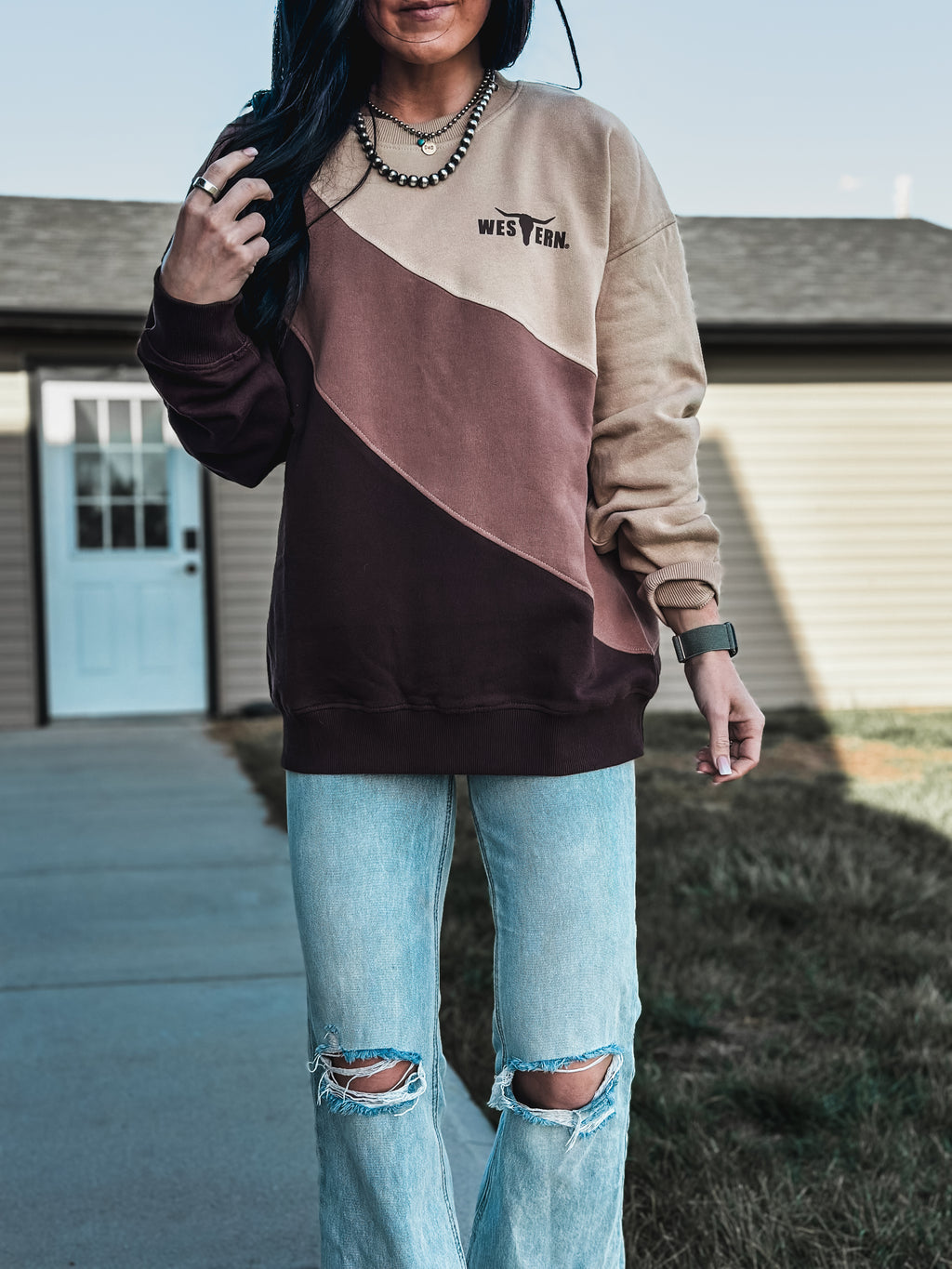 Brand Swirl Logo Crew - Browns