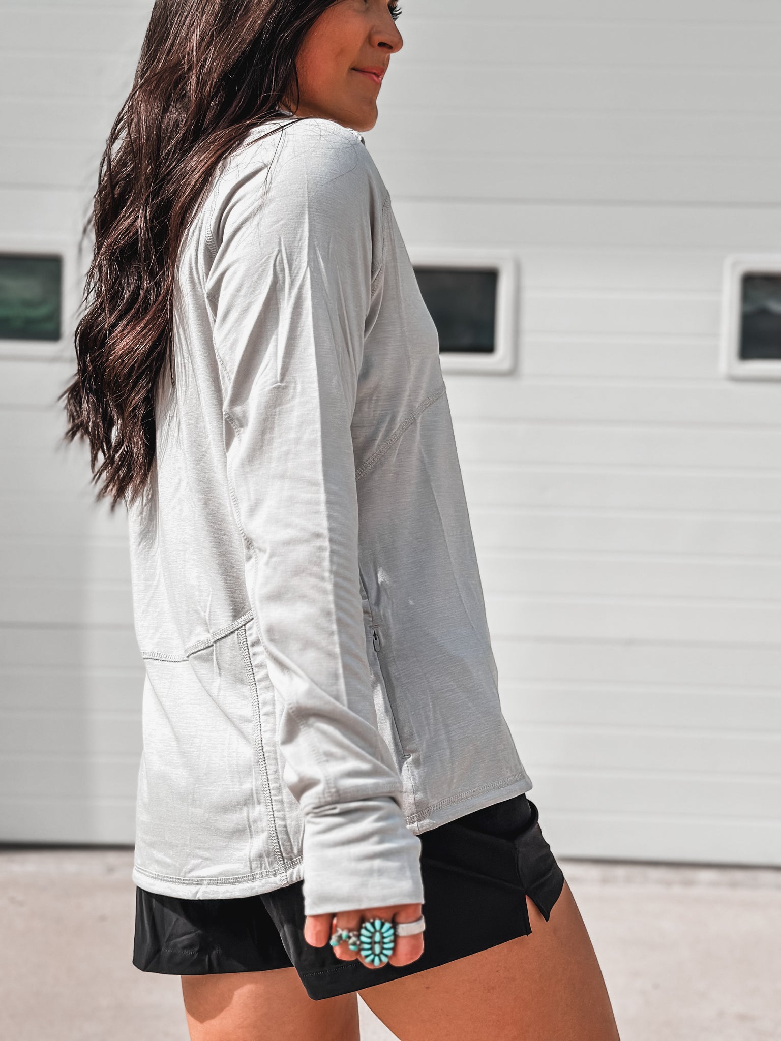 Brand Ladies Golfer 1/4 Zip - Grey