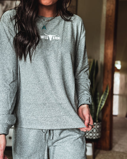 Brand Boulder Lounge Top - Blue Jade