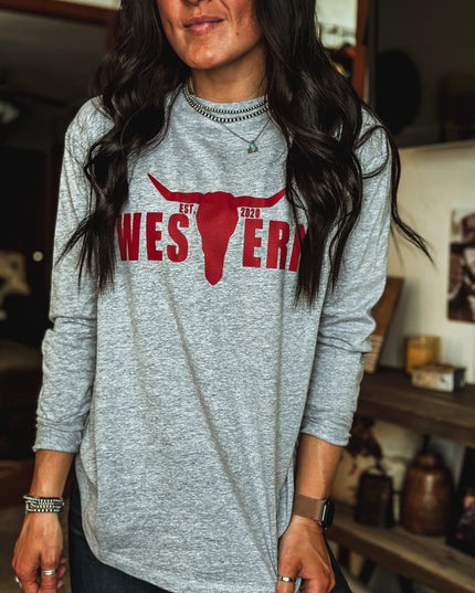 Brand Logo Jersey Longsleeve Heather Grey/Red