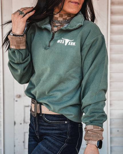 Brand 1/4 Zip Praire Sage