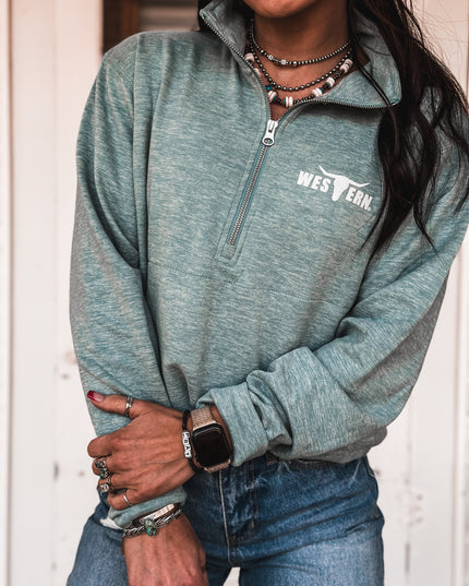 Brand In My Era 1/4 Zip - Electric Blue