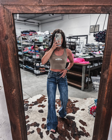 Brand Arizona Crop Tank - Taupe