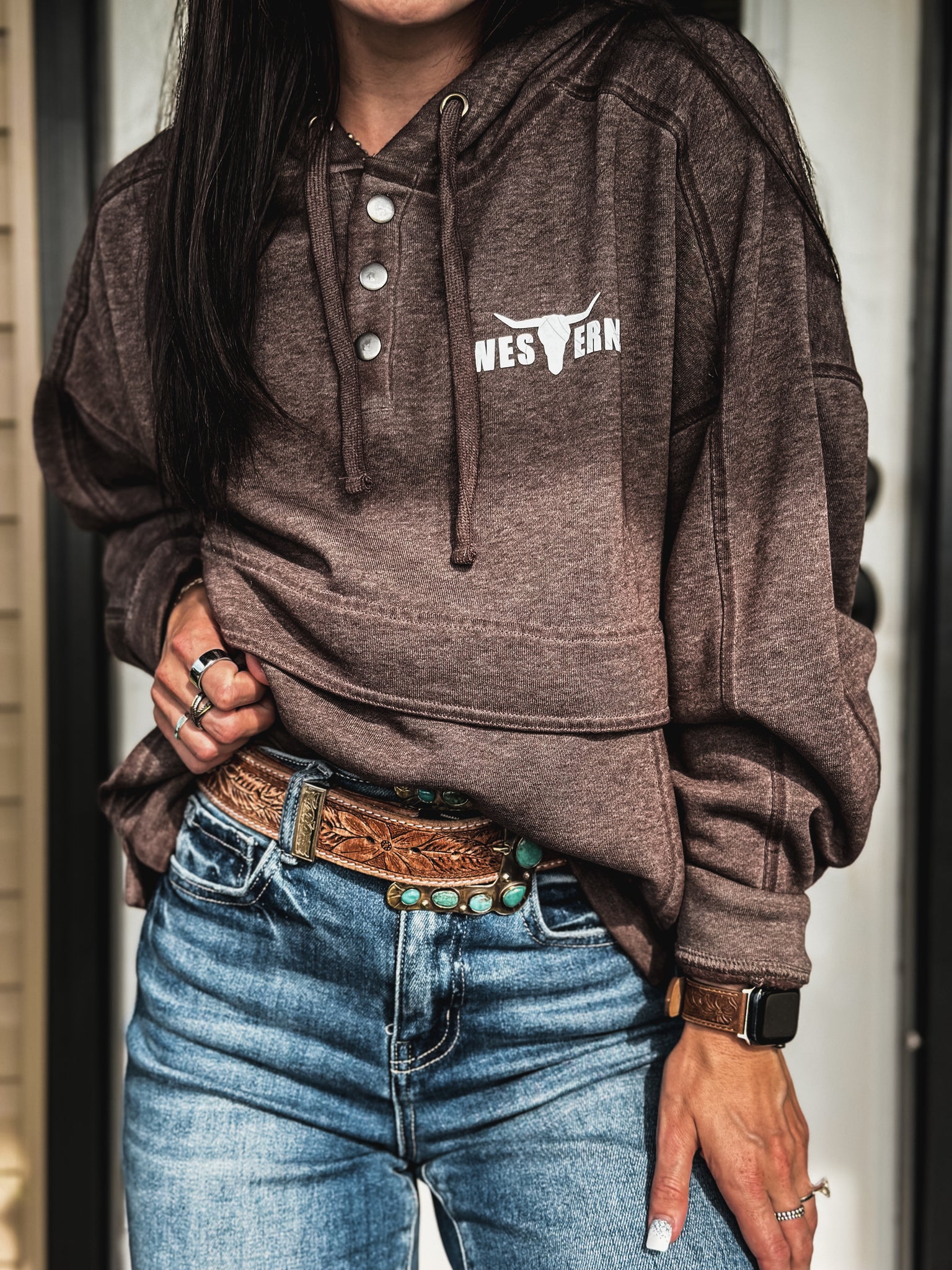 Brand Drifter Snap Pullover - Mocha