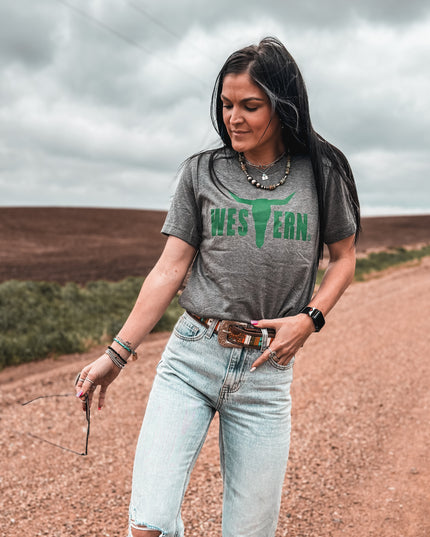 Brand T Grey/Green Logo