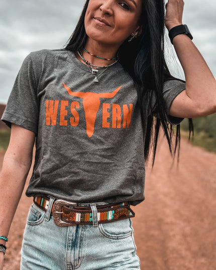 Brand T Grey/Orange Logo