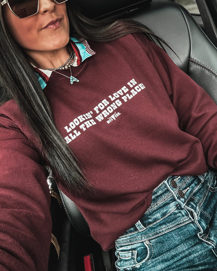 Lookin' For Love Crew - Deep Maroon