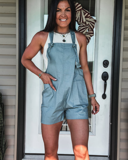 The Knotty Brand Romper - Hydrangea Blue