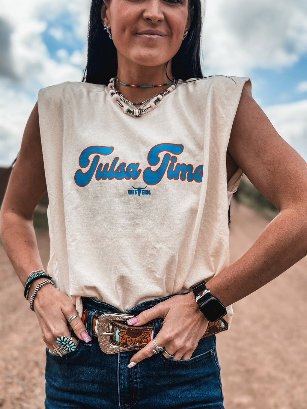 Tulsa Time Cap Sleeve Tank - Cream