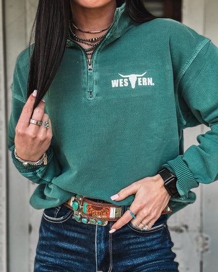 Brand Sammy Pullover 1/4 Zip - Dark Jade