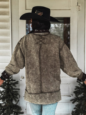 Buckin' Christmas Crew Sweater- Mocha