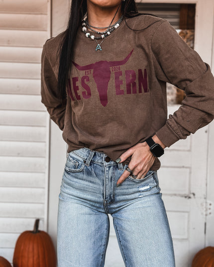 Brand Logo Longsleeve - Brown/Maroon