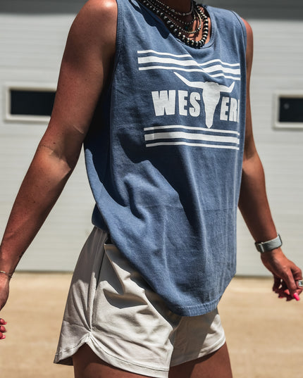 Brand Tank - Blue Jean