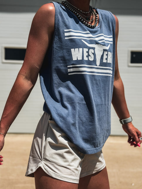 Brand Tank - Blue Jean