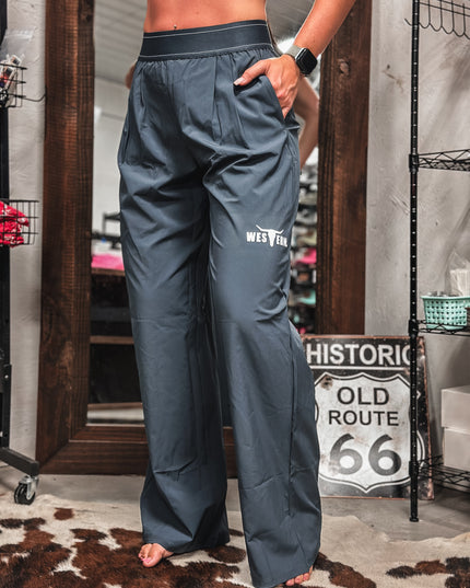 Brand Barre Wide Leg Active Sweats - Charcoal