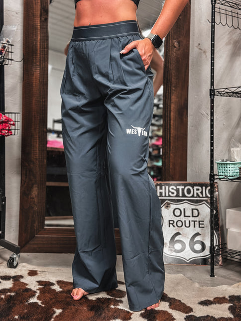 Brand Barre Wide Leg Active Sweats - Charcoal