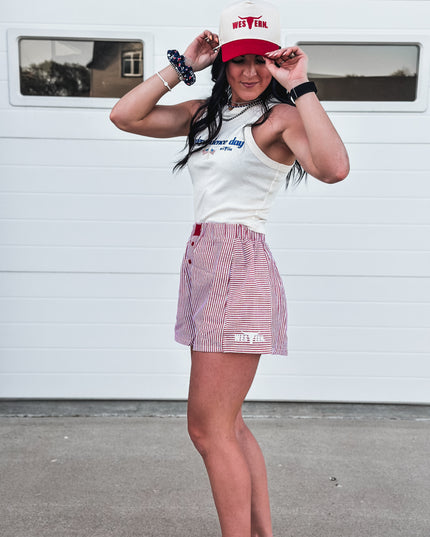 Independence Day Racer Tank - Bone