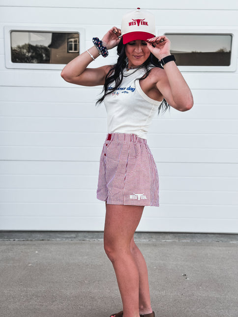 Independence Day Racer Tank - Bone