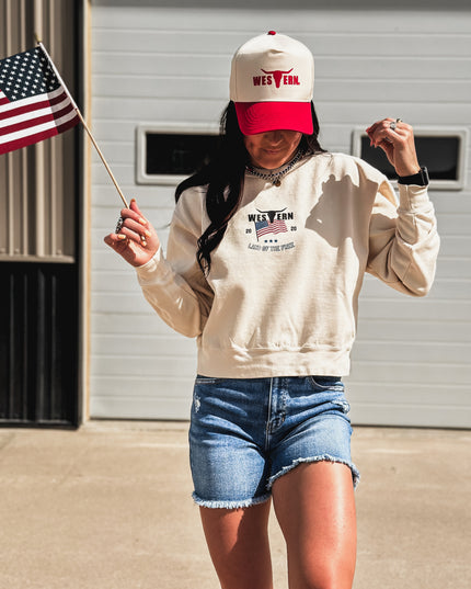 Vintage 4th of July Mid-Length Crew