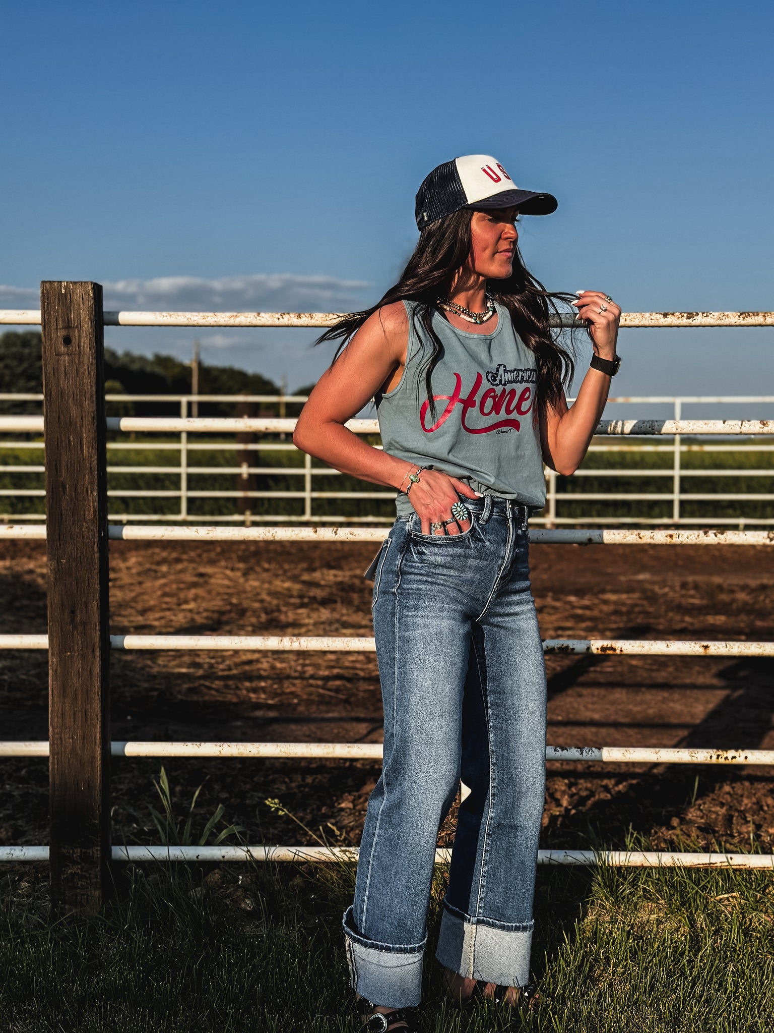 American Honey Tank - Washed Denim
