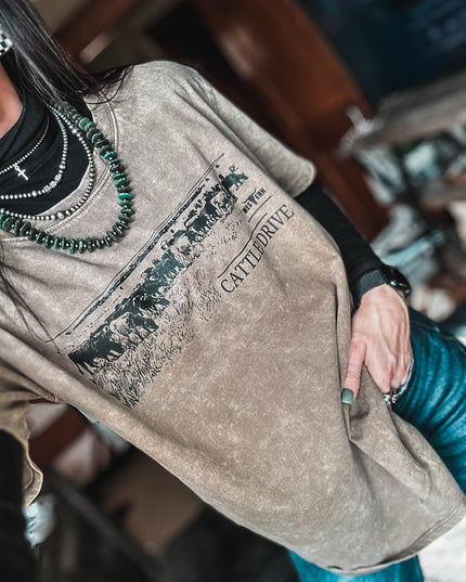 Cattle Drive Oversized T - Mocha