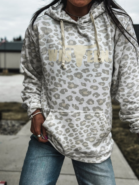 Brand Hoodie - Snowy Leopard