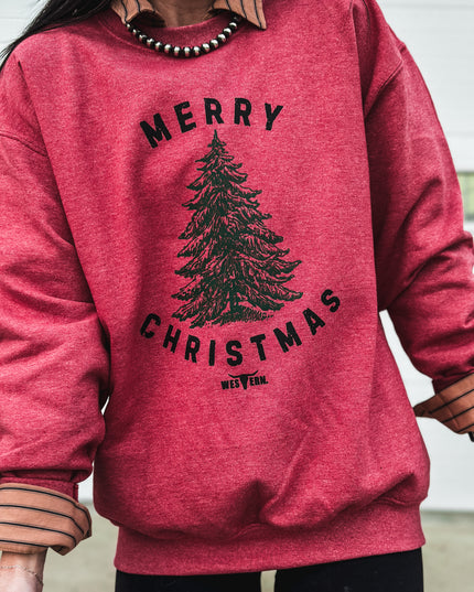 Merry Christmas Tree Crew - Heather Red