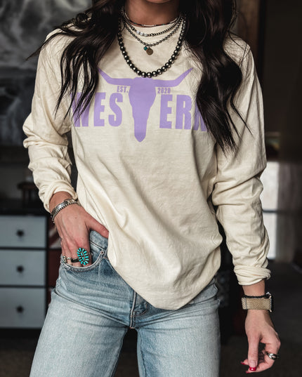 Brand Lavender Logo Longsleeve - Ivory
